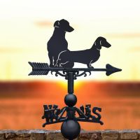 "Dachshund & Jack Russel" Weathervane with Sunset  "Dachshund & Jack Russel" Weathervane with Sunset