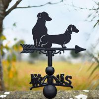Dachshund & Jack Russel" Weathervane in Black  Dachshund & Jack Russel" Weathervane in Black