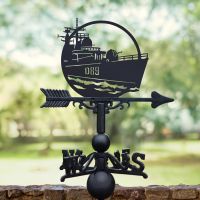 HMS Exeter Weathervane in Situ in the Garden