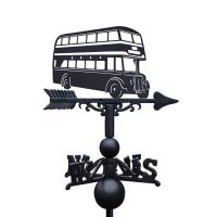 Black Old Birmingham Bus Weathervane on white background 