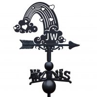 Rainbow Personalised Initials Weathervane Created From Cast Iron