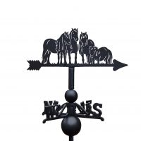 Shetland Ponies Weathervane Finished in Black Shetland Ponies Weathervane Finished in Black