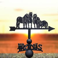 Shetland Ponies Weathervane in the Sunset Shetland Ponies Weathervane in the Sunset