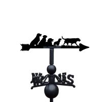 Group of Dogs Weathervane on White Background Group of Dogs Weathervane on White Background