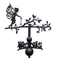 Fairy on Branch Weathervane on White Background Fairy on Branch Weathervane on White Background