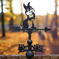 Cast Iron and Steel Weathervane with Cartoon Rabbit Motif Cast Iron and Steel Weathervane with Cartoon Rabbit Motif