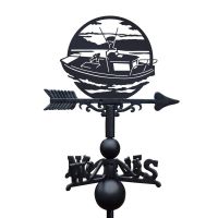 Traditional Sailing Boat Weathervane on White Background