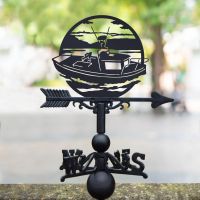 Cast Iron and Steel Weathervane with Traditional Sailing Boat Motif