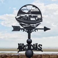 Cast Iron and Steel Weathervane with Traditional Sailing Boat Topper