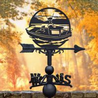 Cast Iron and Steel Weathervane with Traditional Sailing Boat in Situ