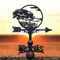 Coastal Tree Weathervane at Sunset