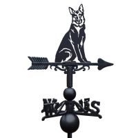 German Shepherd Weathervane on White Background