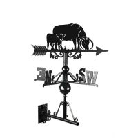English Longhorn Cow & Calf Weathervane Mounted