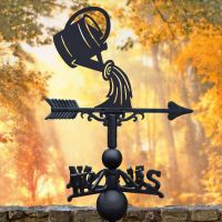 Cast Iron and Steel Weathervane with Pouring Watering Can Motif