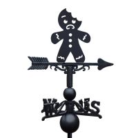 Bitten Gingerbread Man Weathervane on White Background Bitten Gingerbread Man Weathervane on White Background