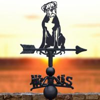 Weathervane with Sitting Boxer Dog Topper Weathervane with Sitting Boxer Dog Topper