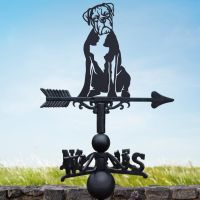 Weathervane with Sitting Boxer Dog Motif Weathervane with Sitting Boxer Dog Motif