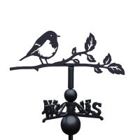 Robin Weathervane on White Background