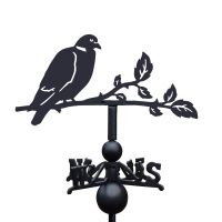 Wood Pigeon Weathervane on White Background