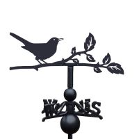 Blackbird Weathervane on White Background