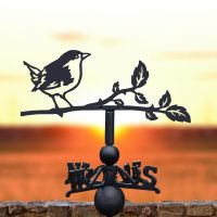 Thrush Steel and Cast Iron Weathervane at Sunset