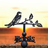 House Martin Steel and Cast Iron Weathervane at Sunset