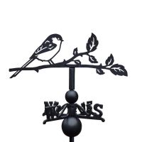 Long-Tailed Tit Weathervane on White Background Long-Tailed Tit Weathervane on White Background