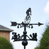 Cyclist Free Standing Weathervane Created From Iron Cyclist Free Standing Weathervane Created From Iron