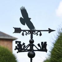 Close-Up of Cornish Chough Topper on Free Standing Weathervane Close-Up of Cornish Chough Topper on Free Standing Weathervane