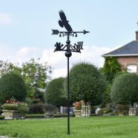Cornish Chough Free Standing Weathervane in Use in the Garden Cornish Chough Free Standing Weathervane in Use in the Garden