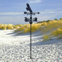 Cornish Chough Free Standing Weathervane in Use at the Beach Cornish Chough Free Standing Weathervane in Use at the Beach