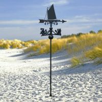 Norfolk Wherry Sail Boat Free Standing Weathervane at the Beach Norfolk Wherry Sail Boat Free Standing Weathervane at the Beach