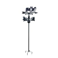 Two Border Collies Free Standing Weathervane on White Background
