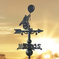 Bear & Balloon on Miniature Weathervane at Sunset