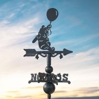 Bear & Balloon on Miniature Weathervane at Dusk