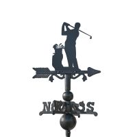 Golf Topper on Mini Weathervane on White Background Golf Topper on Mini Weathervane on White Background