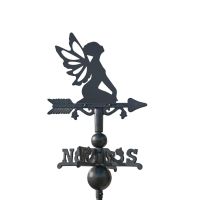 Miniature Sitting Fairy Weathervane on White Background Miniature Sitting Fairy Weathervane on White Background