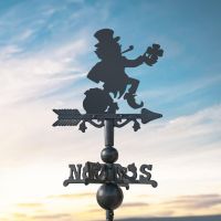 Leprechaun on Miniature Weathervane at Dusk
