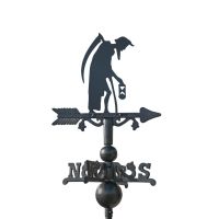 Old Father Time on Mini Weathervane on White Background Old Father Time on Mini Weathervane on White Background