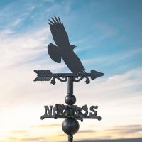 Cornish Chough on Miniature Weathervane at Dusk