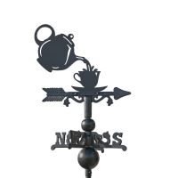 Teapot & Cup Miniature Weathervane on White Background Teapot & Cup Miniature Weathervane on White Background