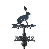 Hare on Mini Weathervane on White Background Hare on Mini Weathervane on White Background