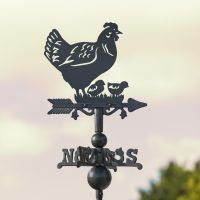 Mini Weathervane with Hen & Chicks Motif 