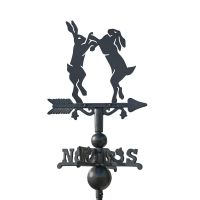 Boxing Hares Miniature Weathervane in Black
