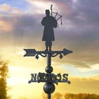 Miniature Weathervane with Scottish Bagpiper Design 