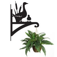 Geese Hanging Basket Bracket Holding a Plant