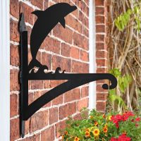 Dolphin Hanging Basket Bracket Finished in Black Dolphin Hanging Basket Bracket Finished in Black