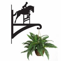 Showjumping Horse Hanging Basket Bracket Holding a Plant