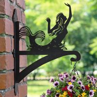 Mermaid Hanging Basket Bracket Finished in Black