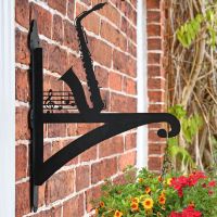 Saxophone & Music Notes Hanging Basket Bracket in Situ